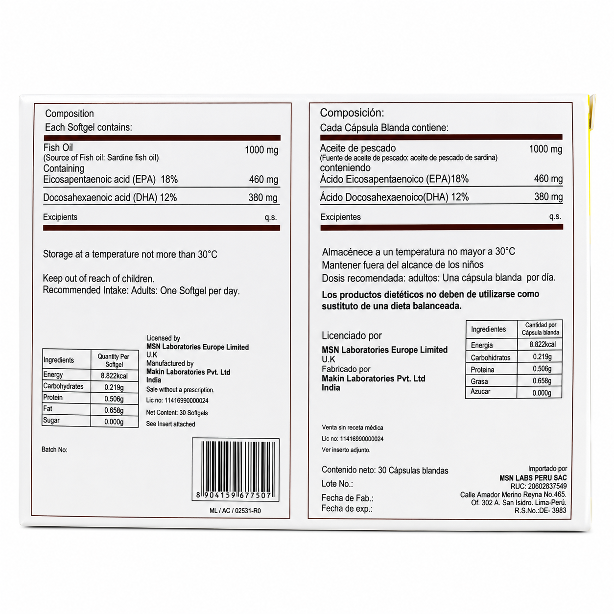 Weltek Omega 3 1000 MG - 30 cápsulas blandas