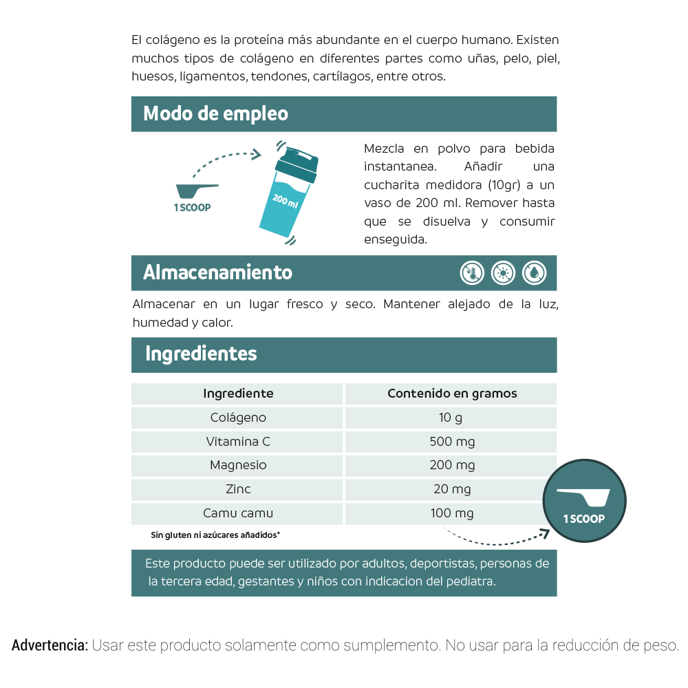 Colágeno Hidrolizado en polvo 500 GR