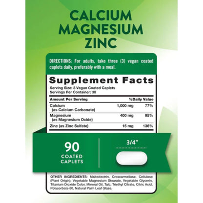 Calcio, Magnesio y Zinc – 90 Cápsulas
