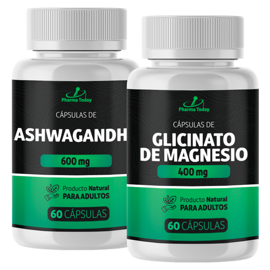 Promo Antiestrés - Ashwagandha 600 mg + Glicinato de Magnesio 400 mg