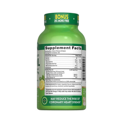 Omega 3 Fish Oil 2,400 mg - 120 cápsulas blandas